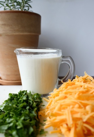 ingredients for creamy rosemary vegetable soup