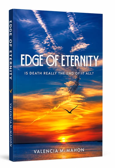 Edge of Eternity book cover featuring a sunset ocean landscape with a flying bird silhouette.