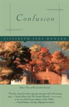 Autumn-themed cover of “Confusion” by Elizabeth Jane Howard, with a rustic countryside scene.