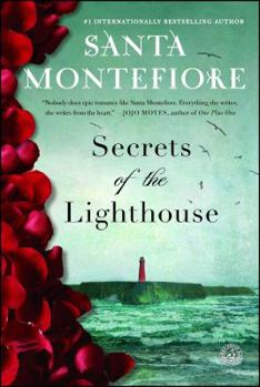 Cover of "Secrets of the Lighthouse" with rose petals and a distant lighthouse.