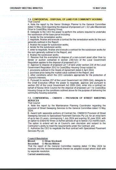 The community land sale before consulting neighbours and planning scheme amendments in place