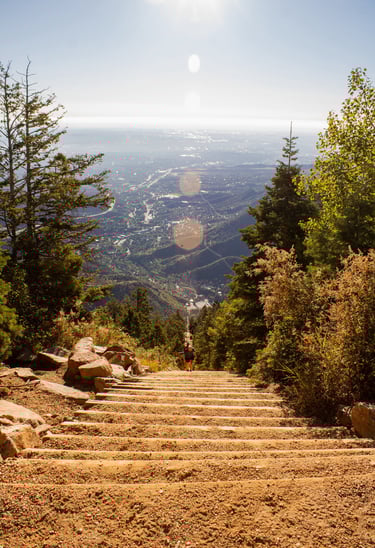 view from the top of the Manitou Incline