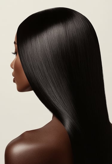 An image displaying an example of the Jet Black Straight Frontal hair option.