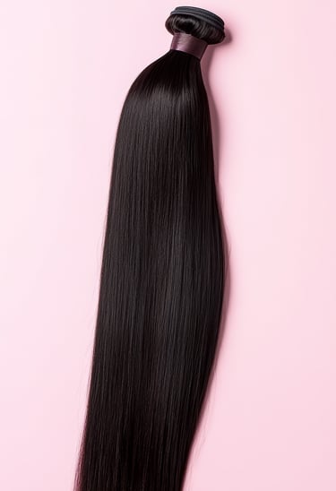 An image displaying an example of the Natural Brown Straight Bundles hair option.
