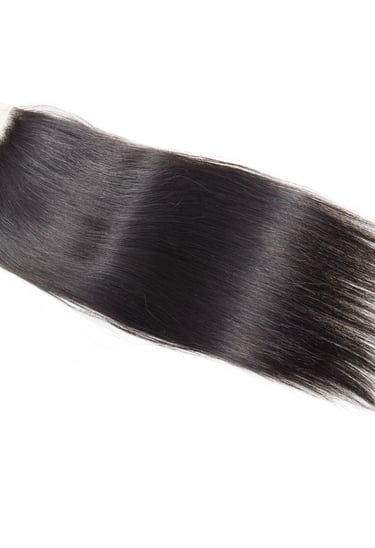 An image displaying an example of the Natural Brown Straight Closure hair option.
