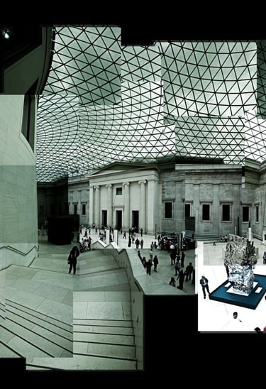 A large photo composition of the British Museum