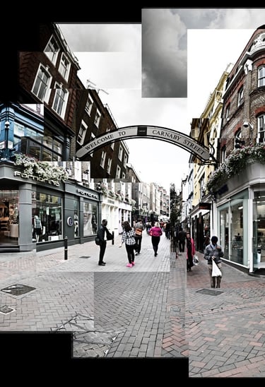 An enormous joiner photo of Carnaby Street