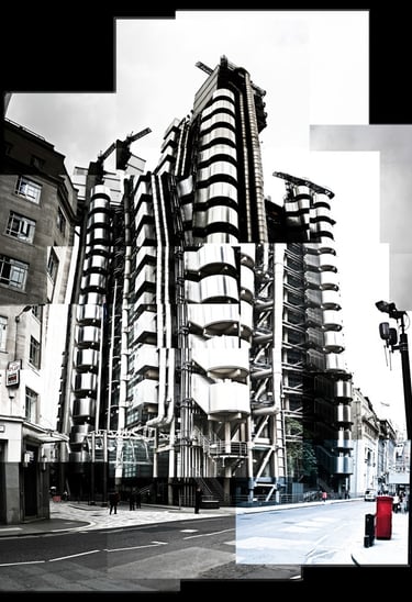 A very large photo joiner composition of The Lloyds of London building
