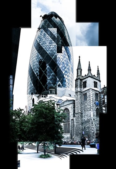 A joiner photo of the Gherkin