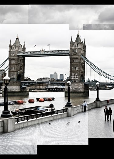 A gigantic joiner photo composition of Tower Bridge