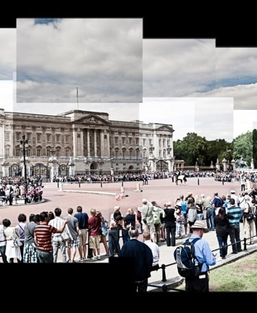 A very large photo joiner composition of an incomplete Buckingham Palace