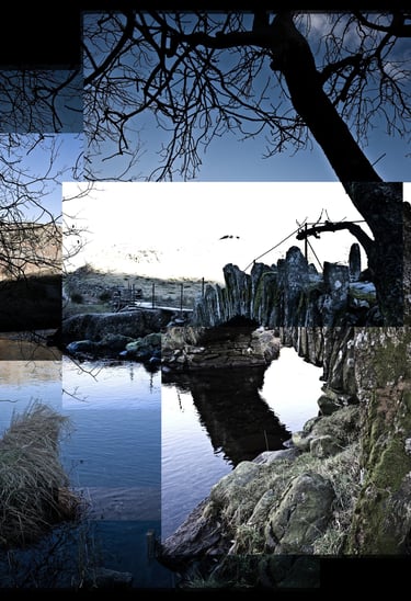 A joiner photo of Slaters Bridge in the Lake District
