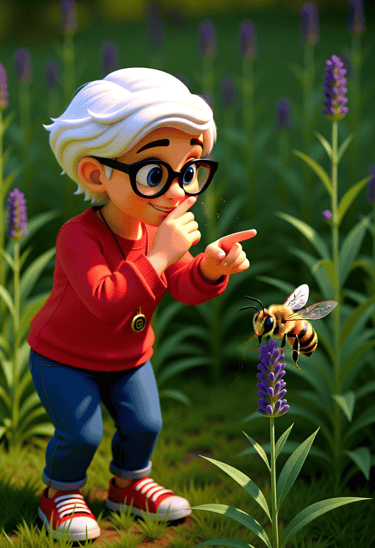 Nanny explaining to Alvey about pollen