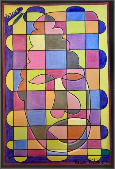 Toile tableau lampe Ligne couleurs maxime Risbourque