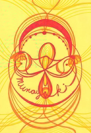 poster y dibujo sobre el segundo chacra y rito numero 13 Munay Ki