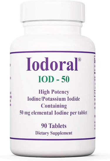 Optimox Iodoral 50 mg Supplement - Potassium Iodide Tablets, Thyroid Support, Daily Vitamins and Min