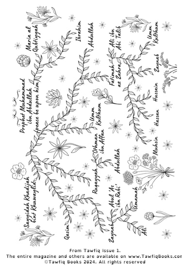 Prophet's Family Tree colouring page