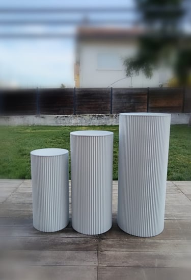 colonnes striées en mtal