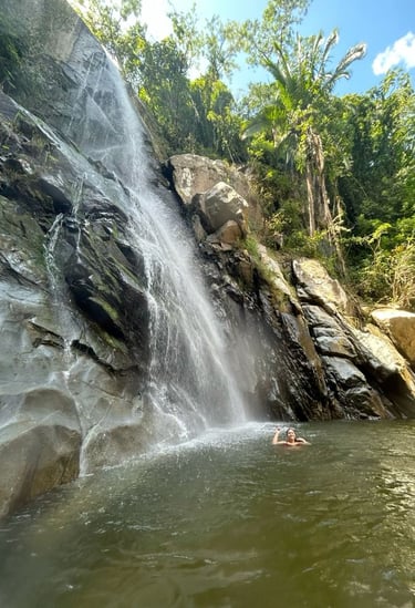a person swimming in a body of water