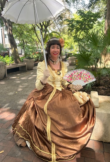 Vestuario de contradanza Siflo XIX Cuban - Dra Glenda Mujer Esperanza PhD Ritmo Danzon