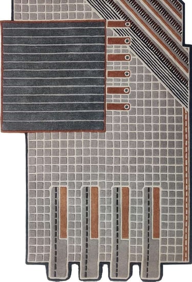 a rug rug with a piano and piano