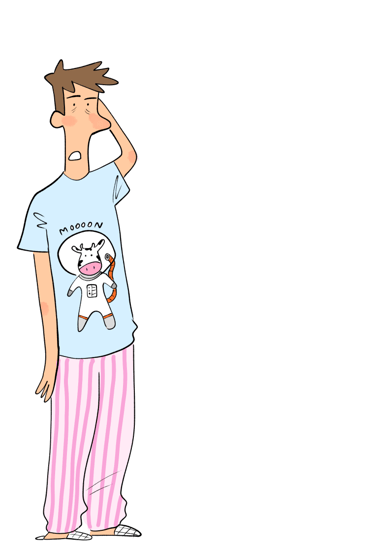 a man in pajamas and pajamas is standing in pajamas. Diane Mulolo Faida