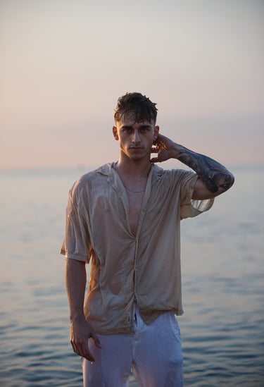 Foto de revista en la playa