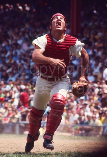 Johnny Bench of the Cincinnati Reds at Crosley Field in 1970 by James Drake for Sports Illustrated