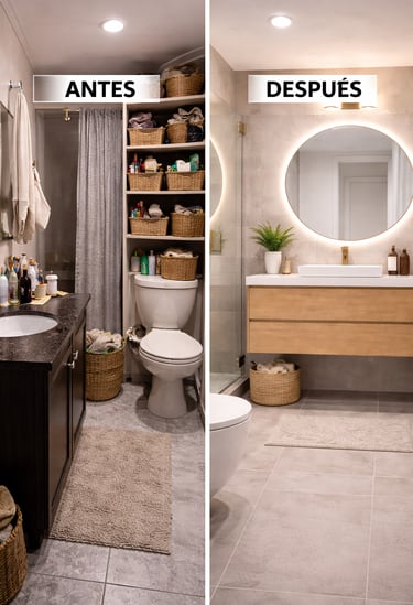 errores al decorar un baño moderno pequeño