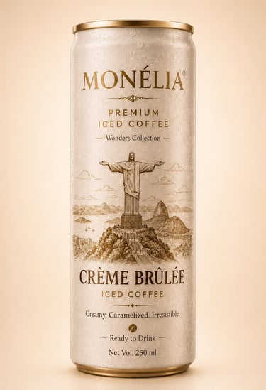 MONÉLIA Crème Brûlée Iced Coffee cans