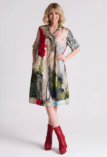 A Line Patch Pocket Dress