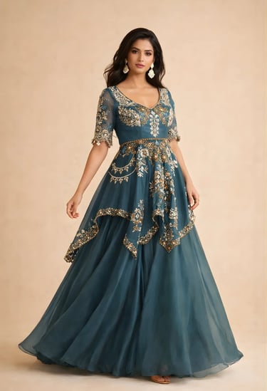 Heavy Jacket Sharara Set