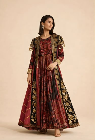 Long Jacket Anarkali Set