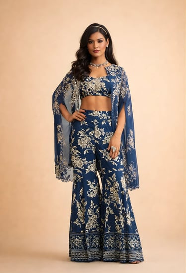 Parsi Jaal Cape and Garara Set