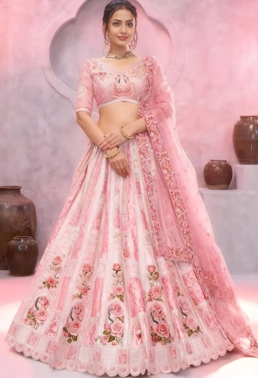 pink rose lehenga