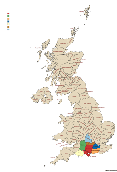 A map of the UK showing where Hydro Leisure Plus works from their base in Hampshire