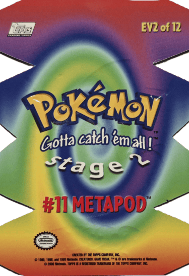 Die Cut EV2 of 12 Metapod Topps Pokémon series 2 US front