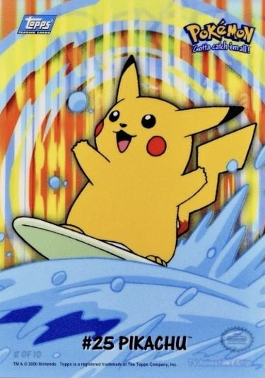 Stick ons 8 of 10 Pikachu Topps Pokémon series 2 US front