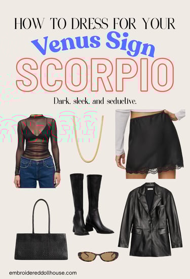 How to dress for your Venus sign picture collage featuring inspiration from Abercrombie, Mejuri
