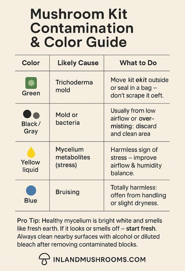 mushroom contamination chart