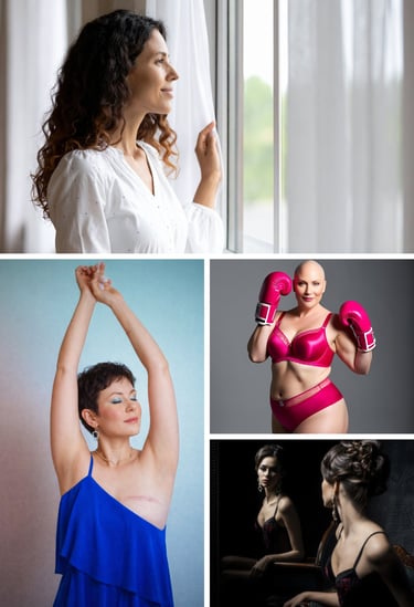 a woman in a bikinisuit and boxing gloves