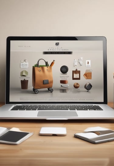 A vibrant online shopping interface showcasing various products.
