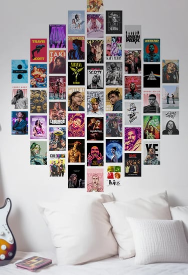 a guitar wall hanging on a wall