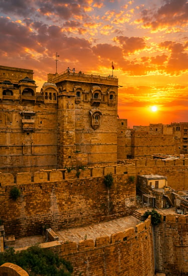 Early morning inside the living Jaisalmer Fort in Rajasthan.