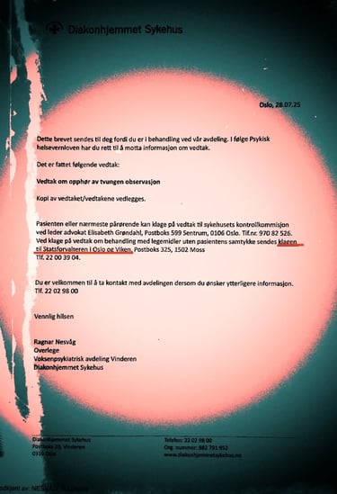 Helsetilsynet,Helse omsorgsdepartementet,Ragnar Nesvåg,Marcus Gabrielsen, voksenpsykiatrisk-avdeling