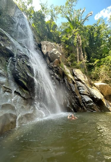 a person swimming in a body of water
