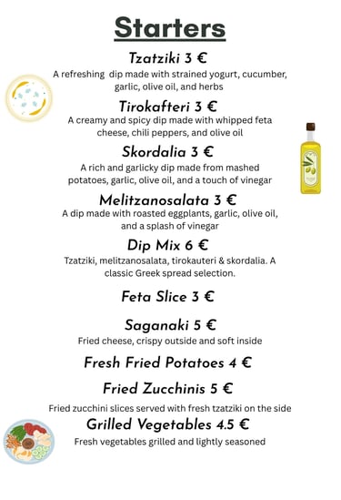 Starters-Appetizers , The Sunset Drift , John's Guesthouse Ksamil Albania