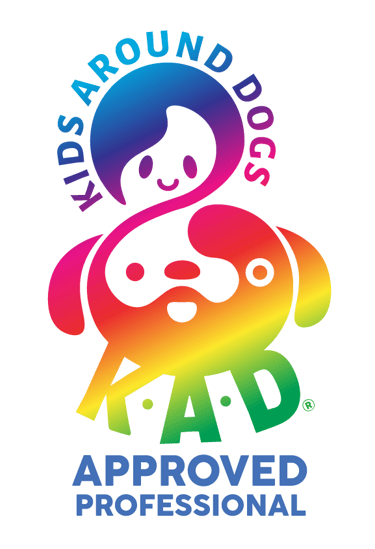 KAD Kids Around Dogs Approved Professional logo