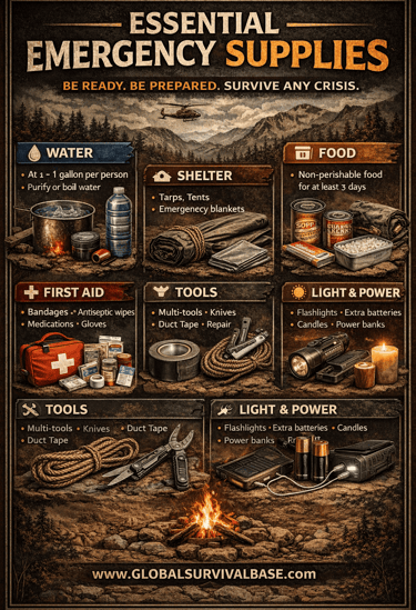 infographics of emergency supplies