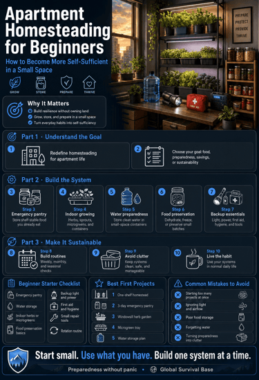the-infographics-image-of-apartment-homesteading-for-beginners